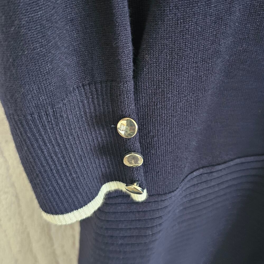 89th + Madison Women's Buttonless Cardigan Old Money, Blue White Size XL - Picture 6 of 10